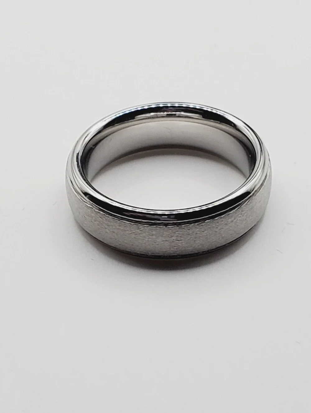 Men's Brushed Silver Tungsten Comfort-Fit Wedding Band Unisex Ring